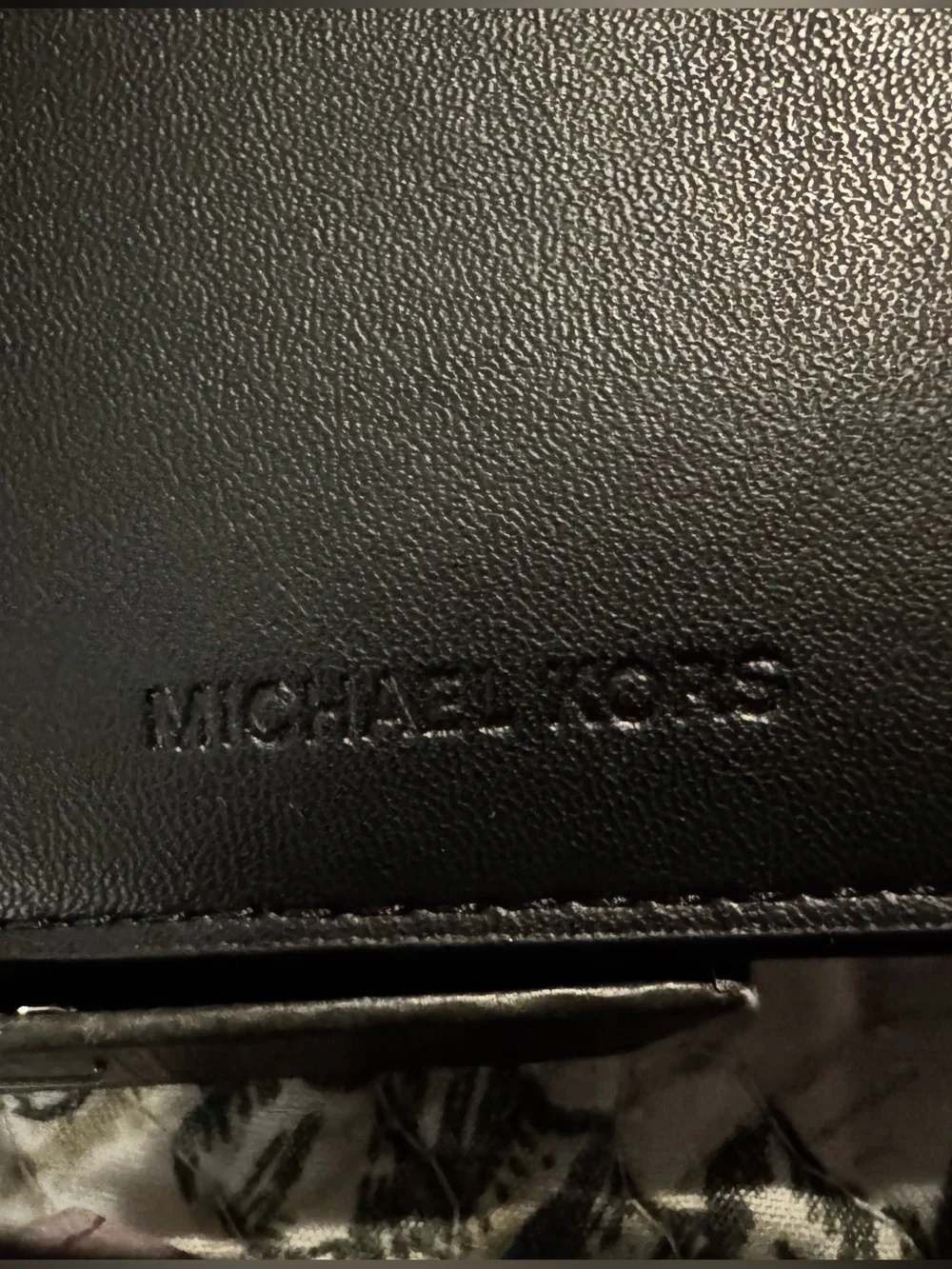Michael Kors Men’s All Over MK Logo Print Leather Slim Billfold Wallet Black NWT